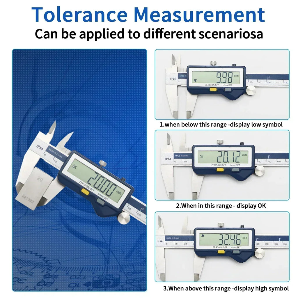 SHAHE Large Screen Digital Caliper 150/200/300mm Stainless Steel Calipers Measuring Tool Electronic Micrometer Caliper