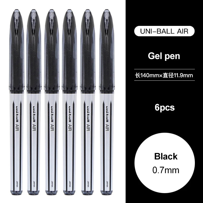 3/6pcs Japan Uniball Gel Pen AIR Straight Liquid Signature Pen UBA-188 Black Technology 0.5/0.7mm Free Writing School Supplies