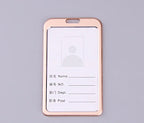 Office Metal Work Identity Badge ID Card Holder Aluminium Alloy Employee Name Cover Business Case Credit Card Holder Wallet