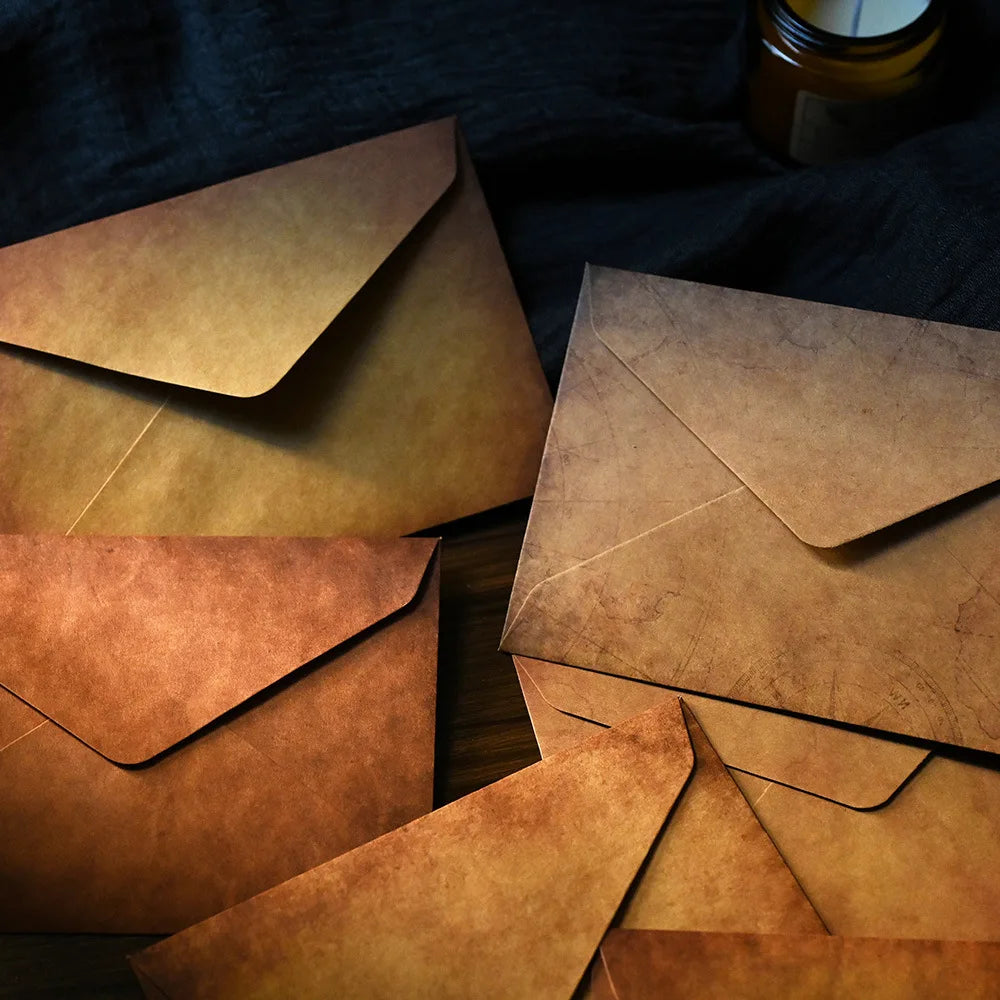 10 Pcs Vintage Pattern Thick Paper Envelope Thicken Retro Stationery Wedding Invitation Invited Gift Greeting Card Envelopes