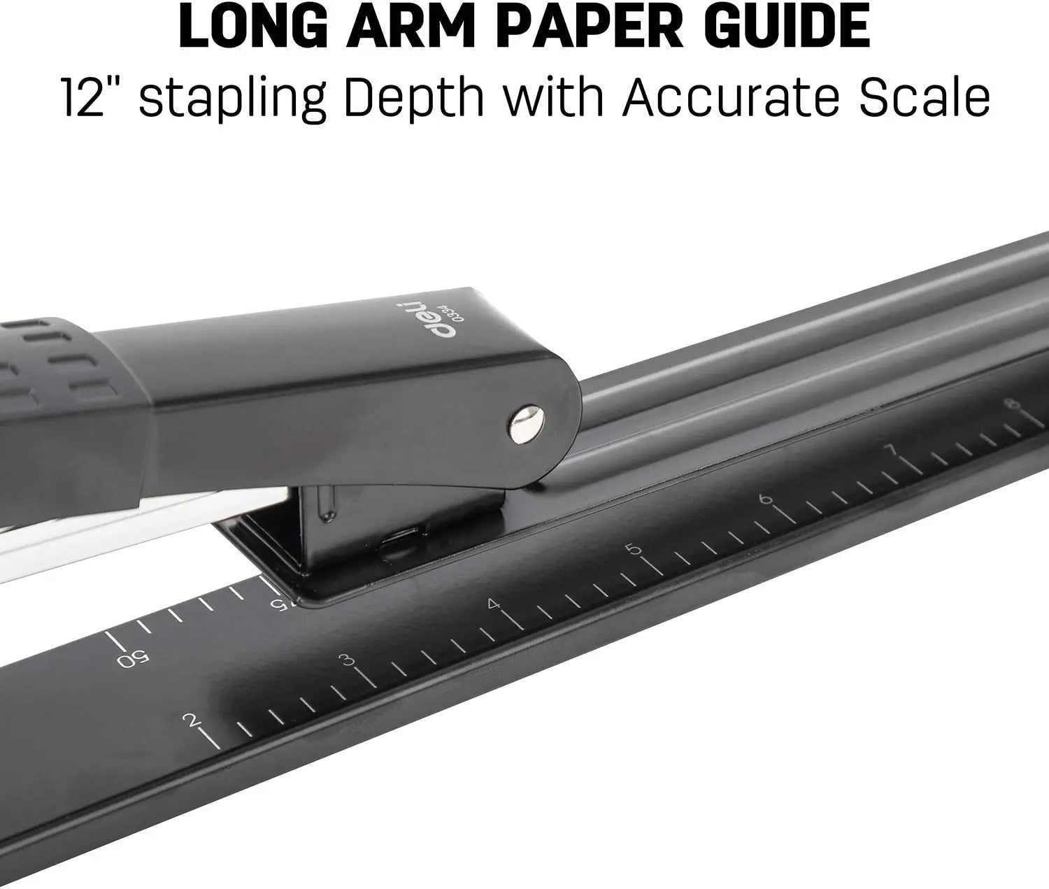 Long Reach Stapler, 25 Sheet Capacity, Long Arm Standard Staplers for Booklet or Book Binding, Black