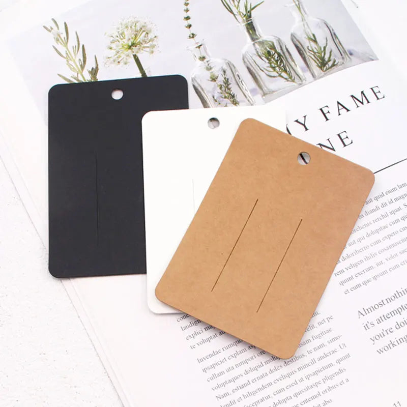 50pcs 7*10cm Barrettes Hairpins Packing Cards Kraft Paper Card For Hair Accessories Display Card Hair Clip Packaging Price Tags