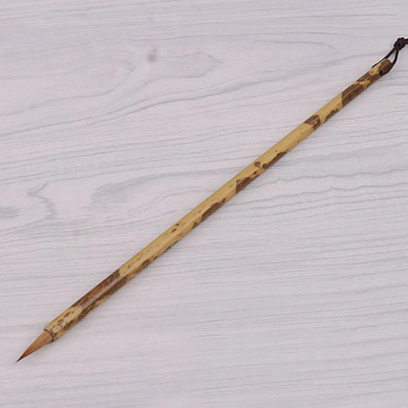10 Pcs Weasel Hair Calligraphy Brush Pen Handmade Bamboo Handle Chinese Painting Brush Xiaokai Regular Script Writing Brush