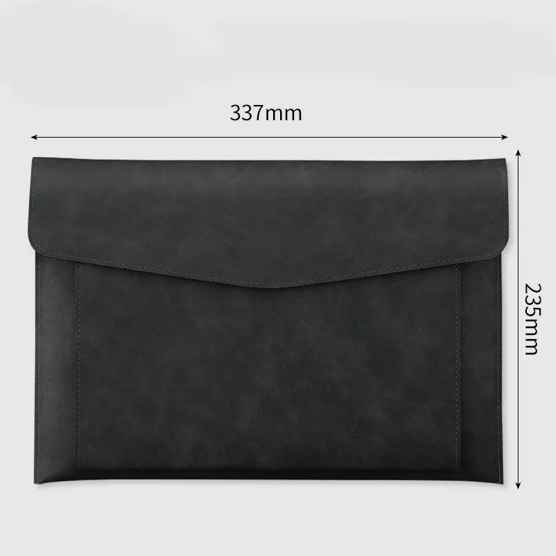A4 Leather Document Bag Storage Bag  Large Capacity Double-layer File Folder Business Official Briefcase