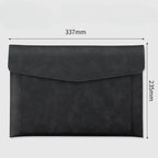 A4 Leather Document Bag Storage Bag  Large Capacity Double-layer File Folder Business Official Briefcase