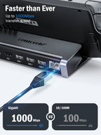 Lemorele X23L 6 IN 1 USB C Docking Station for Steam Deck 4K HDMI RJ45 1000M PD 100W Dock Switch for Projector PC TV USB C HUB