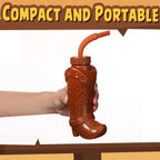 Plastic Cowboy Boot Cups with Straws and Lids Reusable Cowboy Cup for Western Themed Party Supplies Rodeo Birthday Decorations