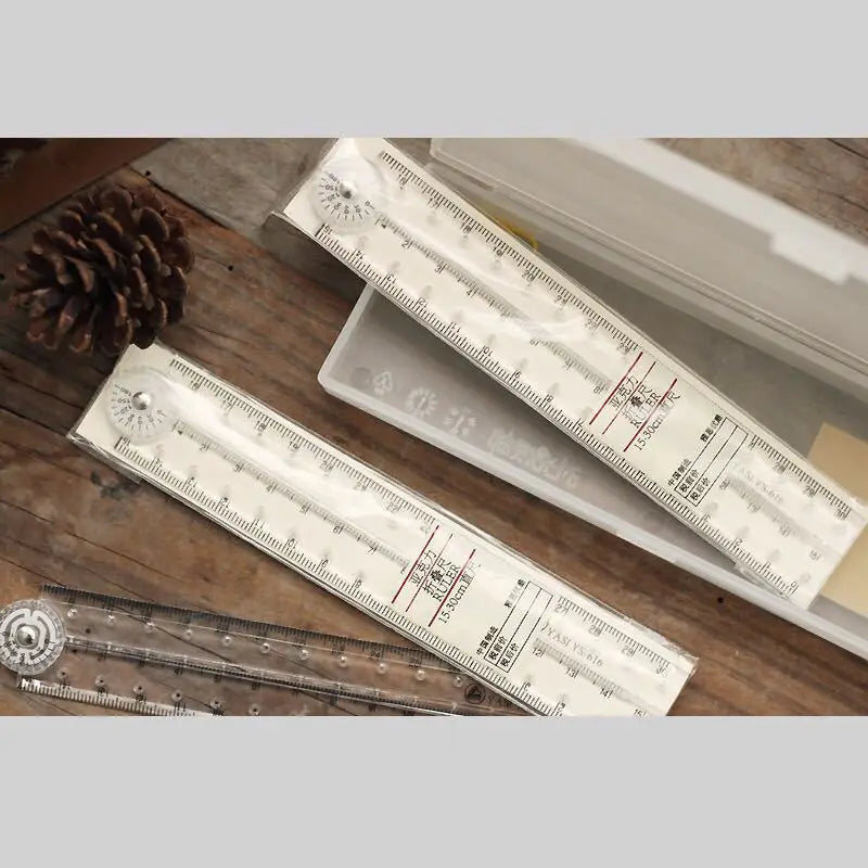 Transparent Acrylic Folding Ruler 30cm - Flexible Straight Edge Measuring Tool for Students & Office Use (Multi-Purpose Scale)