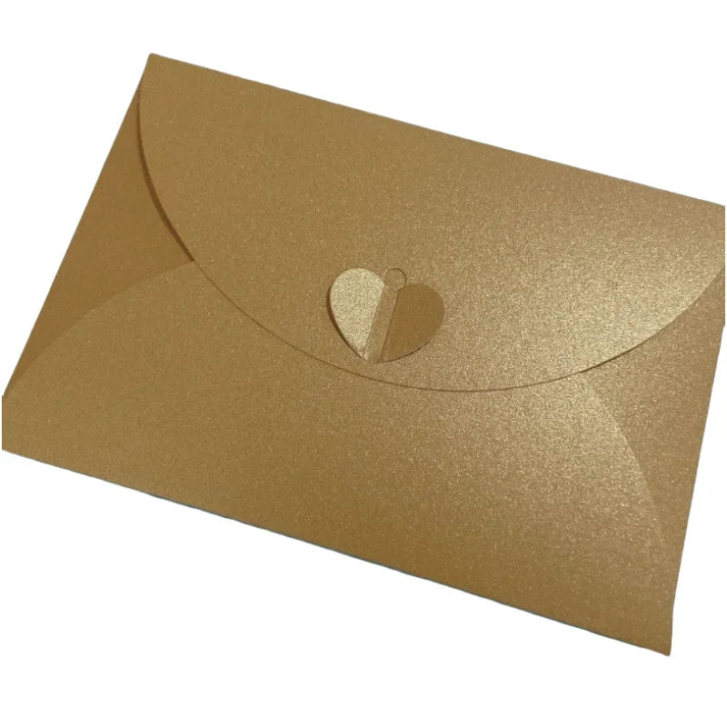 20pcs Colored pearlescent Envelope Thick Cardboard Small Foldable DIY Paper Envelopes Self Locking Buckle Letter Gift Card Cover