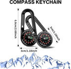 1 Pc Compass Thermometer Carabiner 3 in 1 Mini Compass Carabiner Clip Outdoor Hiking Survival Key Ring Double Sided Metal