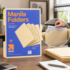 36ct Brown Manila File Folders With Top Tab Non-Pronged Design For Office Document Storage And Easy Sorting