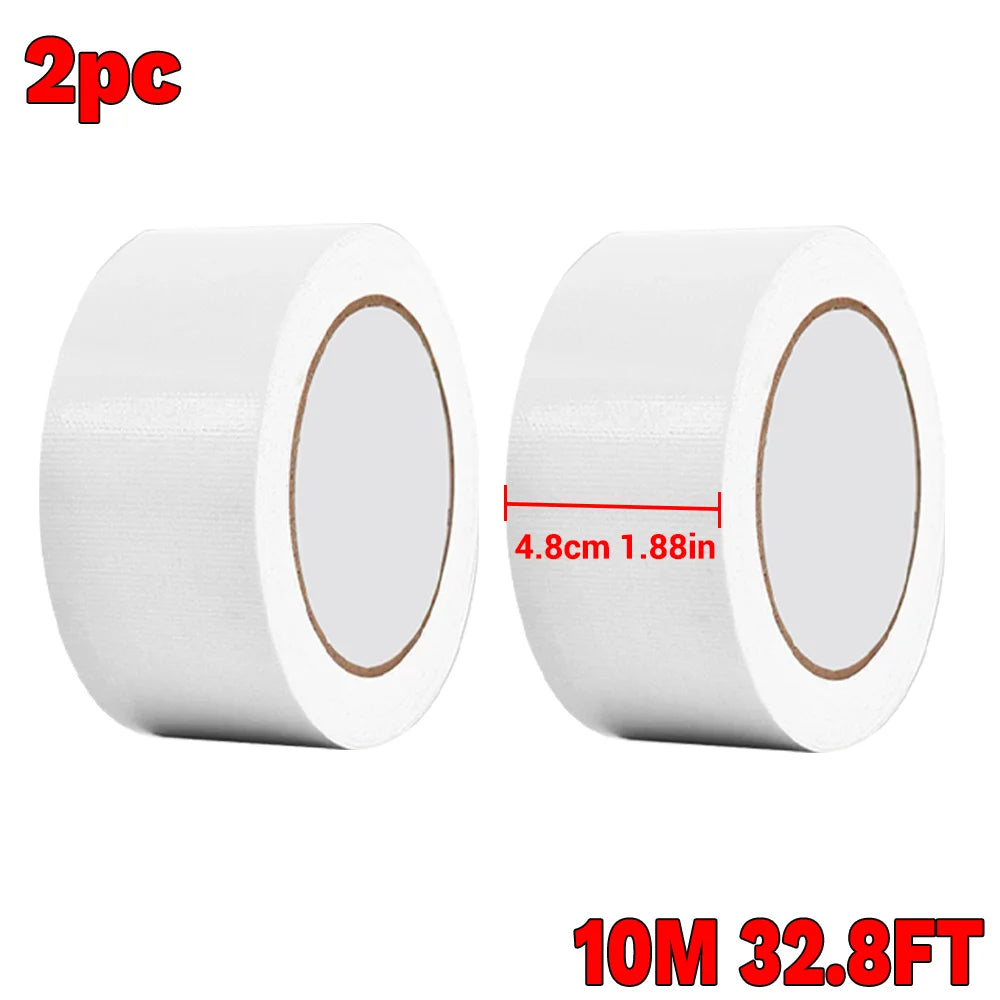 White Duct Tape Heavy Duty Waterproof,No Residue, Easy Tear by Hand for Home Repairs Indoor Outdoor Crafts Packing HVAC
