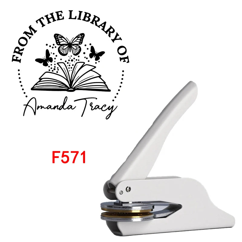 Custom Embosser Stamp,From the Library Embosser,Personalized Book Embosser Stamps,Custom Logo,Magic School,Gift for Book Lover