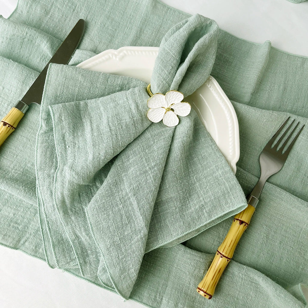 Set of 6 Cotton Cloth Napkins Gauze 30x30cm Fabric for Wedding Decor Everyday Use Dinner Tea Towel Table Village Christmas Napki