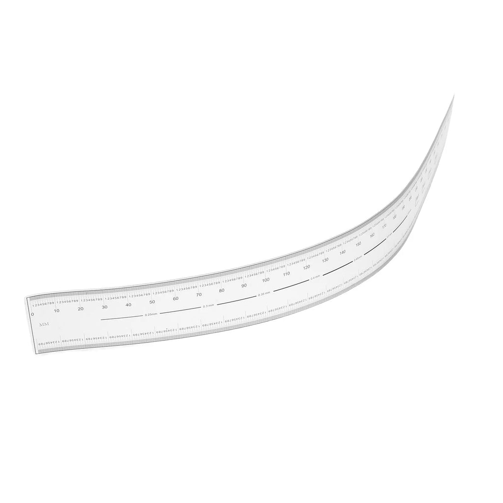 Transparent Plastic Folding Ruler 30Cm Waterproof Flexible Double Sided Scale Measuring Tool for Factory Workshop School Office