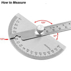 180 Degree Protractor Metal Angle Finder Angle Ruler Woodworking Tools Measuring Ruler Angle Meter Stainless Steel Goniometer