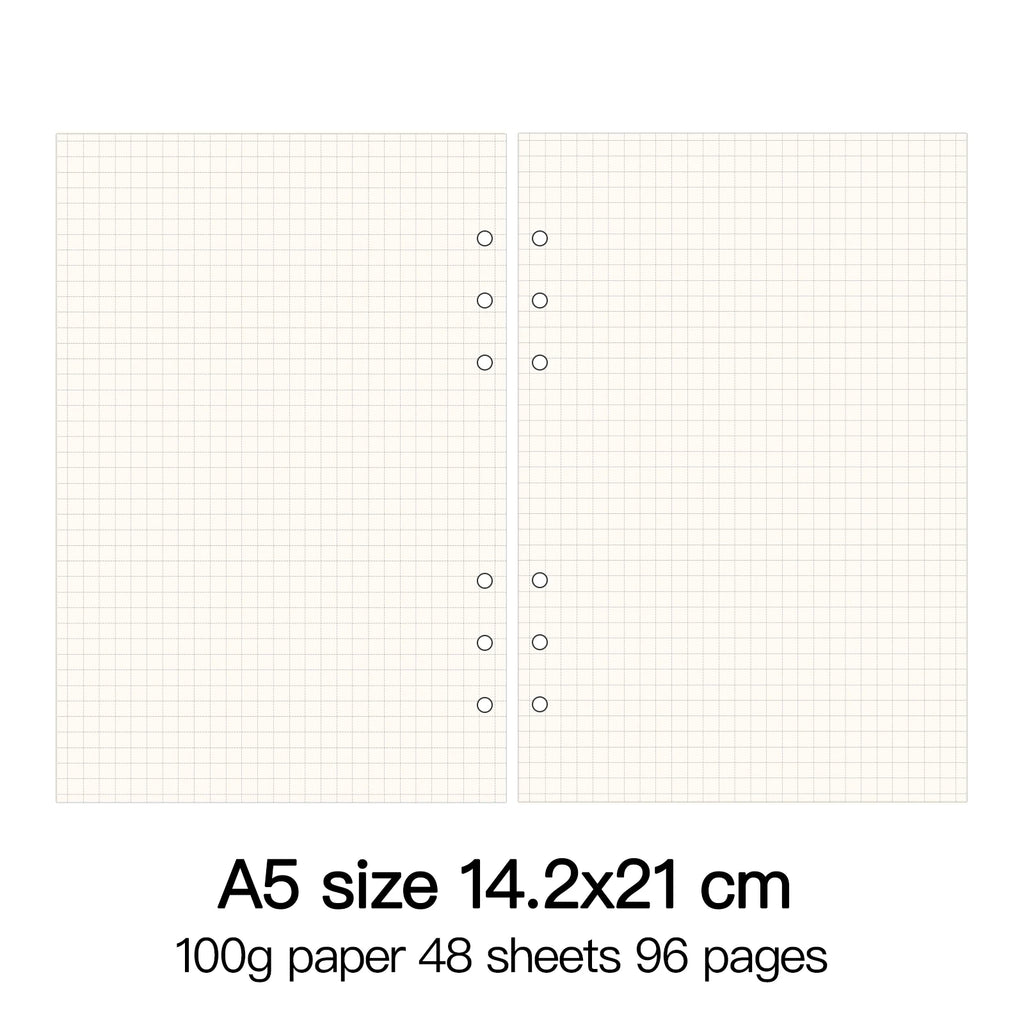 High Quality Ring Binder Notebook A5 Personal A6 A7 A8 Size Insert Refills Loose Leaf Spiral Diary Planner Inner Core 100g Paper