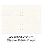 High Quality Ring Binder Notebook A5 Personal A6 A7 A8 Size Insert Refills Loose Leaf Spiral Diary Planner Inner Core 100g Paper