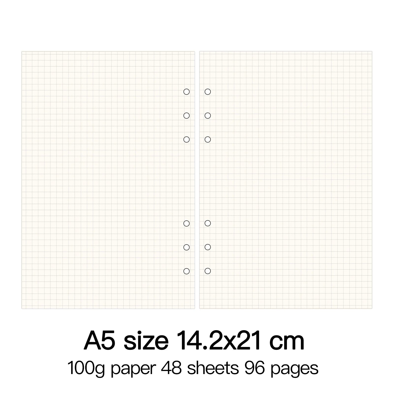 High Quality Ring Binder Notebook A5 Personal A6 A7 A8 Size Insert Refills Loose Leaf Spiral Diary Planner Inner Core 100g Paper