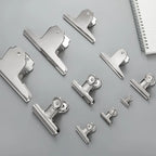 6Pcs Stainless Steel Round Clamps Strong Multi-specification Mountain-shaped Clamps Dovetail Clamps Bill and Document Clamps