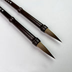 5 Pcs Wood Calligraphic Brush Weasel Wolf Hair Langhao Writing Brush Medium Size Chinese Bamboo Traditional Paintbrush Wholesale