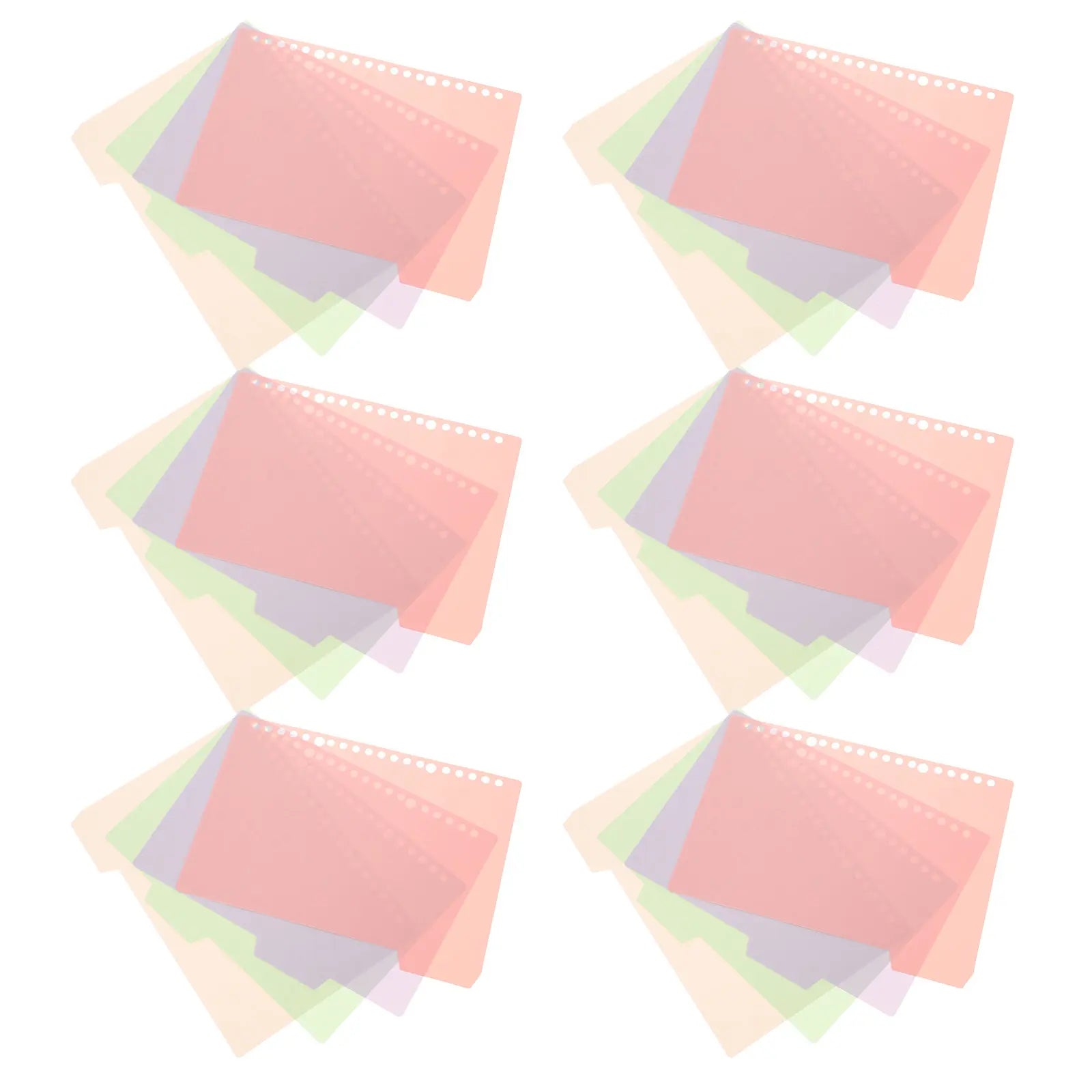 6Sets Aesthetic Pastel Binder Dividers with Tabs Plastic PP File Separators for Notebook Index Divider Pages Study Planner