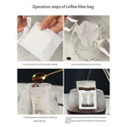 50pcs Coffee Filter Paper Bags Disposable Drip Coffee Bag Portafilter Hanging Ear Espresso Coffee Accessories Tea Tool