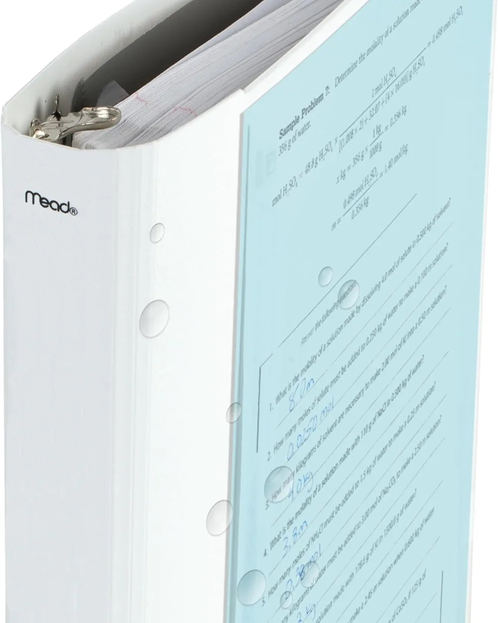 3-Ring Binder With Study App, 1 Inch D-Ring, Clear View Cover, 225 Sheet Capacity, White