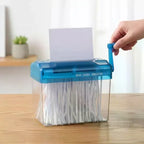 Portable Mini Manual Paper Shredder With Hand Crank Clear Waste Bin For Home Office Use