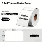 Phomemo 4X6 Adhesive Thermal Shipping Label 500 Labels per Stack - 4x6 FanFold Thermal Labels for 241bt Shipping Label Printer