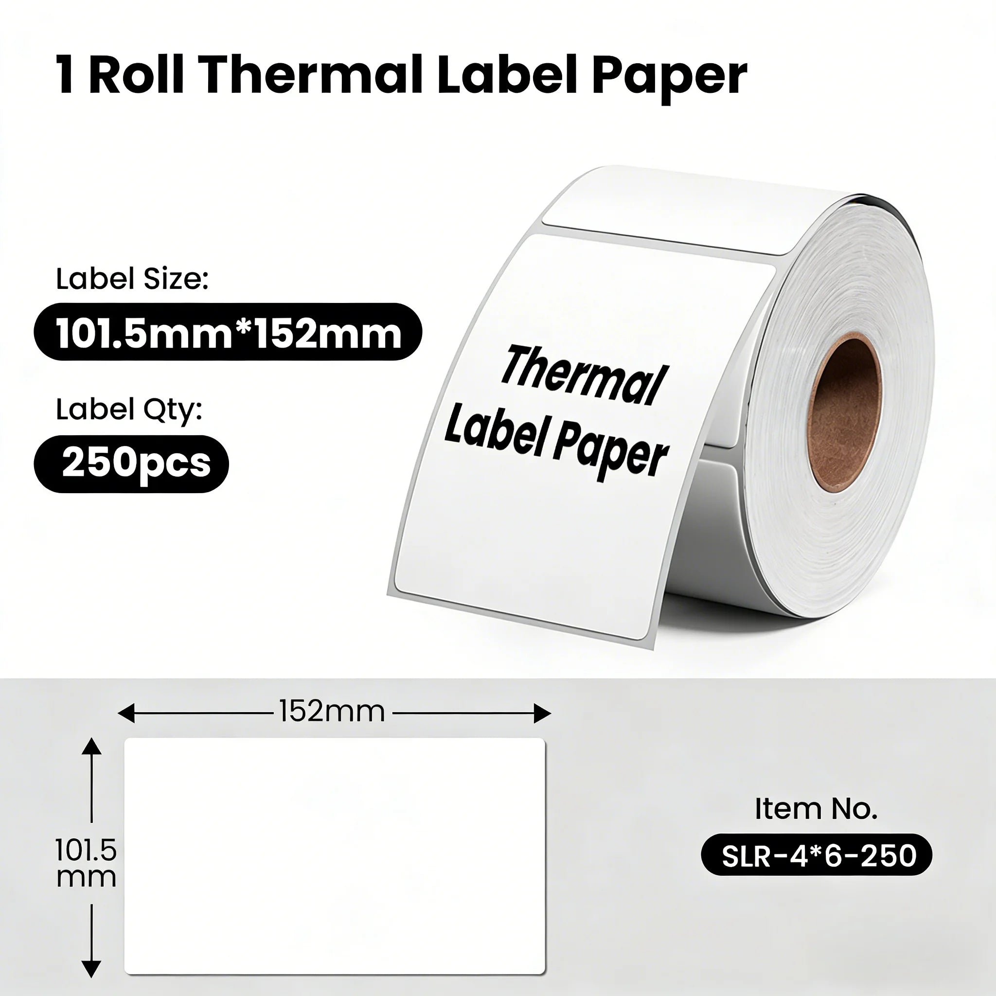 Phomemo 4X6 Adhesive Thermal Shipping Label 500 Labels per Stack - 4x6 FanFold Thermal Labels for 241bt Shipping Label Printer