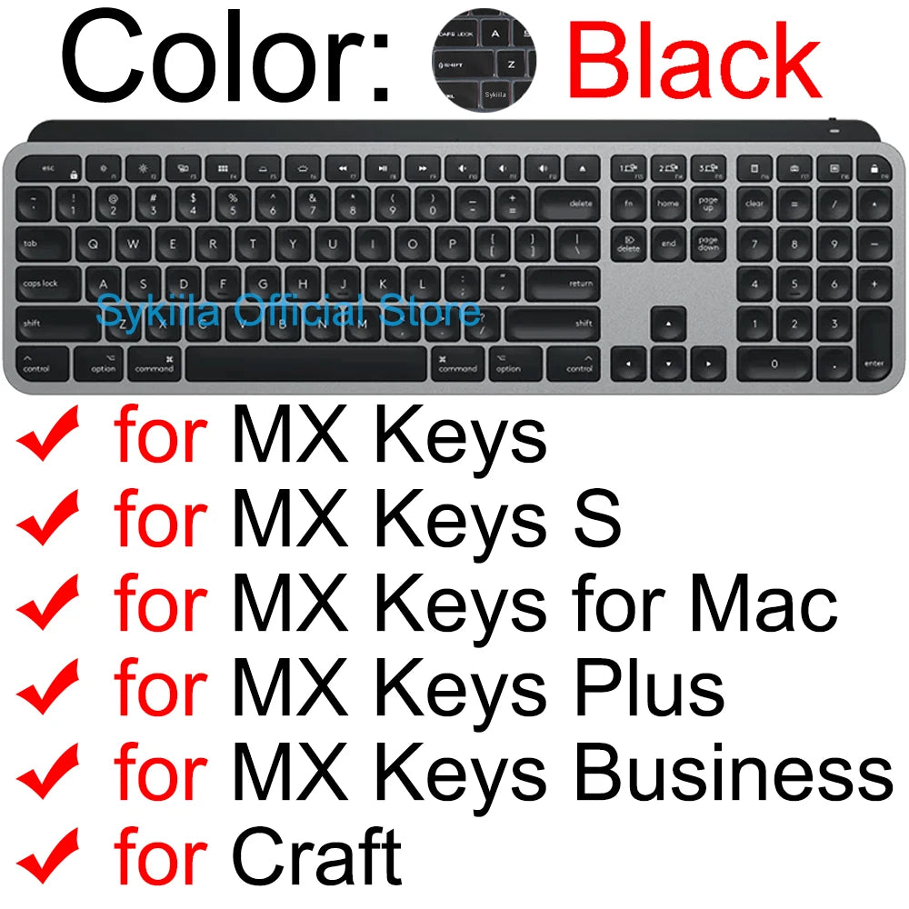 Keyboard Cover for Logitech MX KEYS S Mechanical Plus for Mac for Logi Protective Protector Skin Clear Silicone Case Accessories