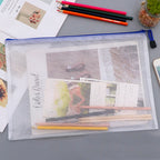 Mesh Zipper Storage Bag Document Bag Waterproof File Pouch Folders School Office Supplies Cosmetic Makeup Bags A3/A4/A5/A6