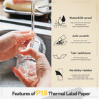 P15 Wireless Bluetooth Thermal Label Printer Mini Portable Adhesive Label Maker Fast Printing Similar as Marklife P15 P12 L12