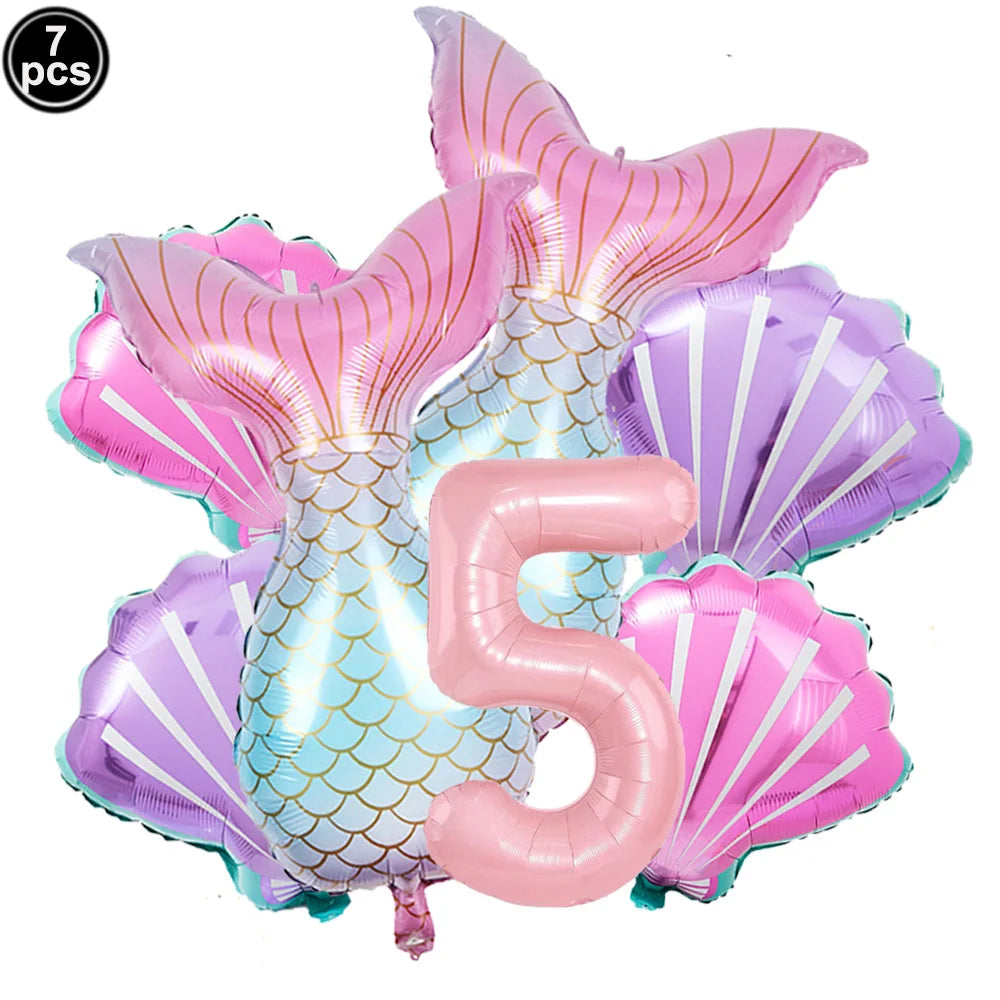 Mermaid Party Supplies Mermaid Scales Pattern Paper Plate Cup Napkin Popcorn Box Food Bowl Girl Birthday Party Baby Shower Decor