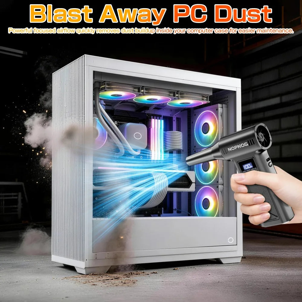 Car Snow Blow Electric Air Duster Type-C Charging Cleaning Blowing Tool 4 Gears Portable Turbo Blower Fan 110000rpm