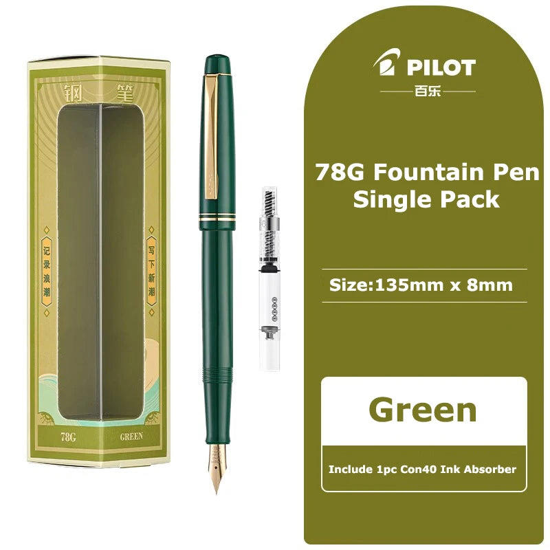 Pilot 78G Luxury Fountain Pen Set,22K Gold-Plated Nib Smooth Writing EF/F/M Calligraphy Pen Perfect Gift for Writer&Professional