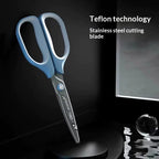 Deli Stainless Steel Scissors 3D Curved Knife Black Blade Home Office Hand Craft Anti-stick Shear Scissor School Stationery