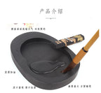 5-Inch Inkstone 6-inch 7-inch 8-inch Threaded Inkstone She Inkstone Rough Stone Brush Calligraphy Training Class Student Study