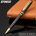 STONEGO Capless Ballpoint Pen, Simply Twist Roller Ball Pen Black Gel Ink Medium Point 1.0mm Smooth Writing Signature Pens