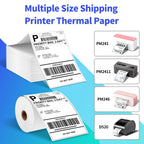 100 pcs Phomemo A6 Size Shipping Labels 100x150mm Thermal Label Stickers Roll for PM-241BT/D520/246S Waybill Printer Labeler