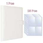 A5 Notebook Photocard Binder 25pcs Page(4 Grids)  PU Leather Loose Leaf Organizer Photo Binder Book Kpop Photo Albums Idol Cards