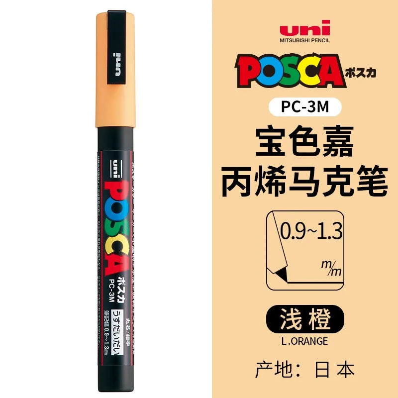uni POSCA POP Water-Based Marker,Assorted Colors PC-1M/3M/5M 0.7~2.5mm Tips Professional Acrylic Paint Pen for Artists&Designers