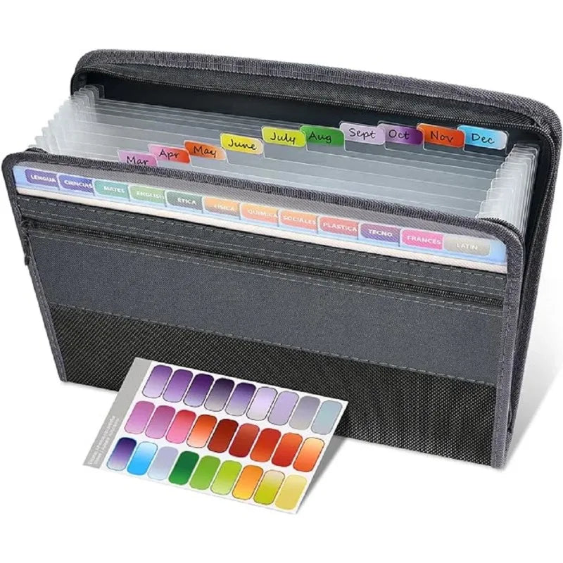 Expanding File Organizer 13 Pocket Accordion A4 Document Ziper Folder Bag Hot Style