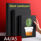 A4/A5 Black Cardboard Sheets Paper Art Painting Supplies Double-Sided for Graffiti Drawing Diy Handmade Cardstock 180/230/300g