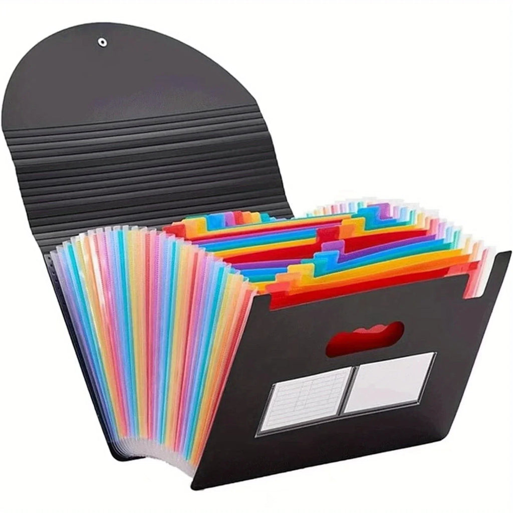 25/13 Pockets Plastic Three Sided Sealed Hanging Rope Flip Organ Bag A4 Multi-layer Folder Office File Storage Bag