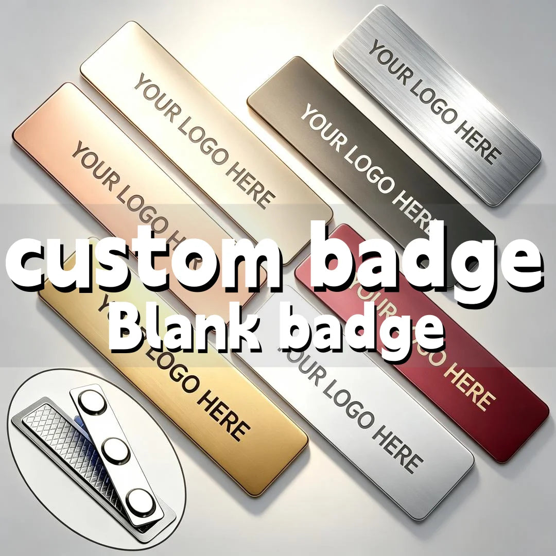 Custom Pins Custom Name Tags Metal Engraved Name Badge Personalized Logo Brooch Uniform Suit Clothing Decorative Accessory