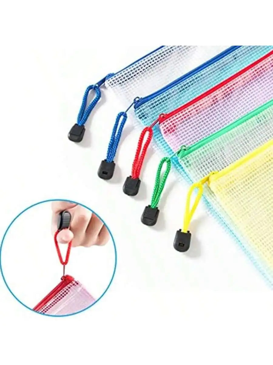 Large Capacity Waterproof A4 File Bag Zipper Document Storage Bag for Desktop Game School Textbook Suitable Office Supplies