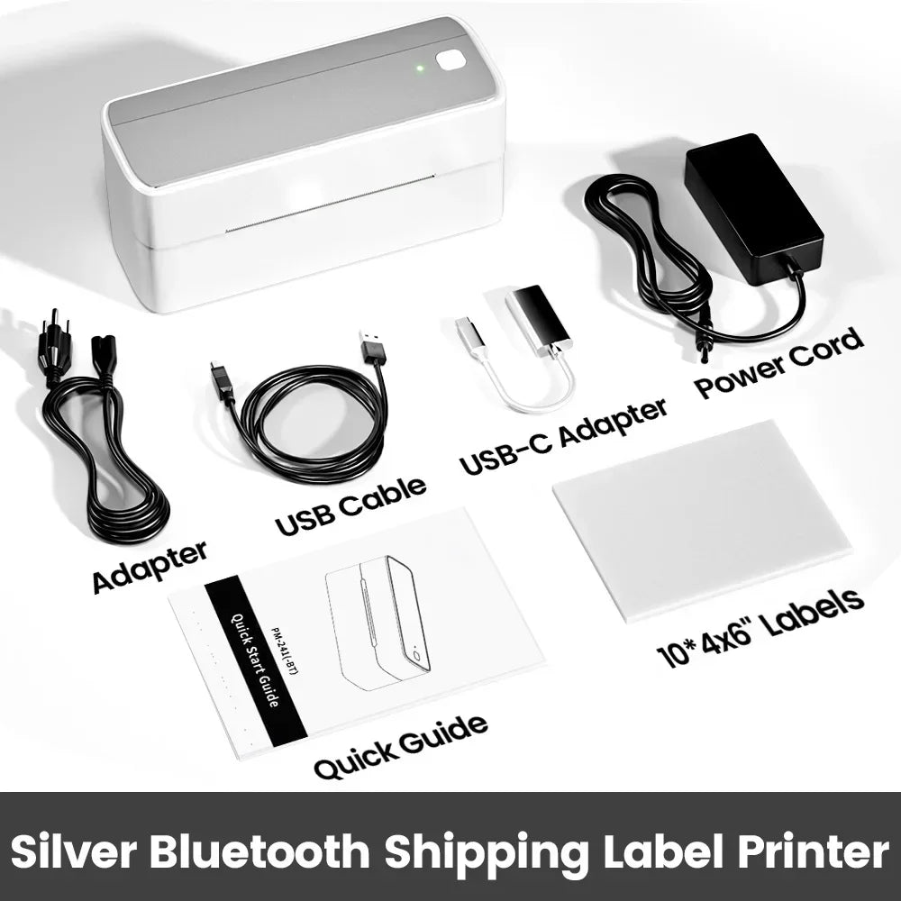 241 Bluetooth Thermal Label Printer Wireless Small Shipping Label Printer 4X6 Compatible with iPhone Android Mac Window