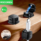 ROCOREN Magnetic Cable Organizer Self Adhesive Wire Holder Under Desk Adjustable Cable Management Wire Keeper Cable Holder Clips 6-30PCS